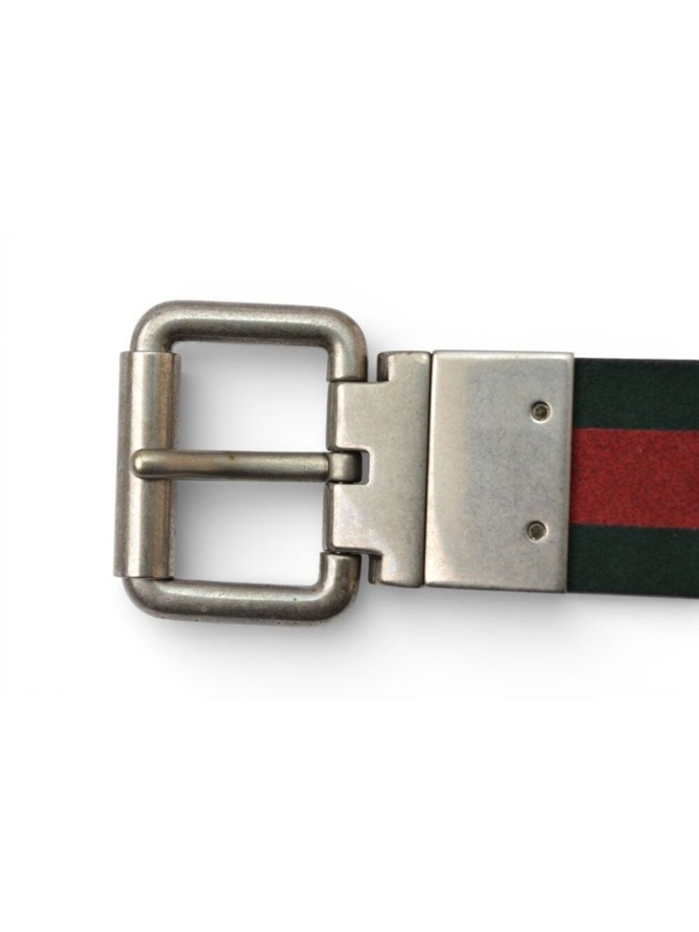 Gucci Belt Reversible 85 Leather Sherry Line Black Green Red - Picture 3 of 13